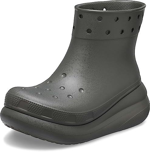 Crocs Unisex-Adult Crush Boot Rain, Dusty Olive, 8 Women/6 Men