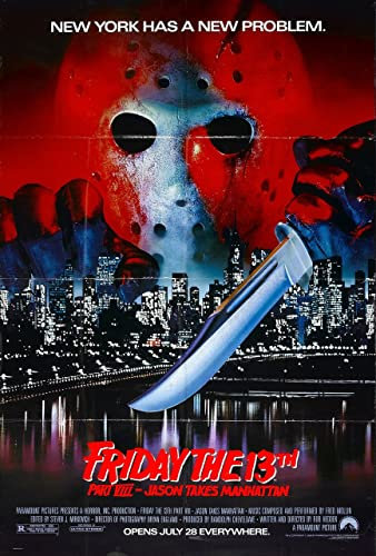 Friday the 13th 7 A0 Poster on Canvas - Filmkunstposter in verschiedenen Größen für Wohn- oder Schlafzimmerideen. Randlose Kultfilmbilder, klassische ikonische 70er, 80er, 90er Jahre, Vintage-Retro-W