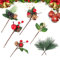 21 Stück Künstliche Weihnachtsbeeren Kleine Künstliche Tannenzweige Roten Beeren Tannenzapfen Stechpalme Zweige Dekorationen für Weihnachtsbaumschmuck, Weihnachtskranz Dekoration