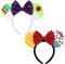 HXPLN Lot de 2 bandeaux avec oreilles de souris, nœud et oreilles de souris pour adultes, femmes, filles, accessoires de fête