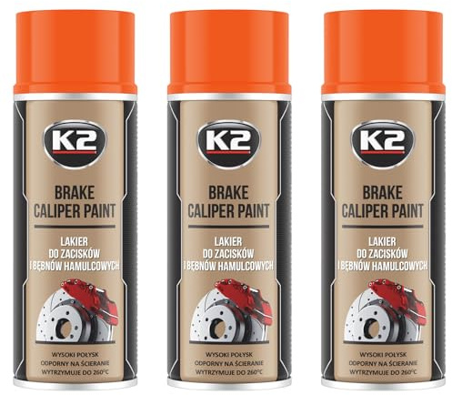 K2 Brake Caliper Farbe für Bremssattel, hitzebeständig, Orange, 400 ml (3)