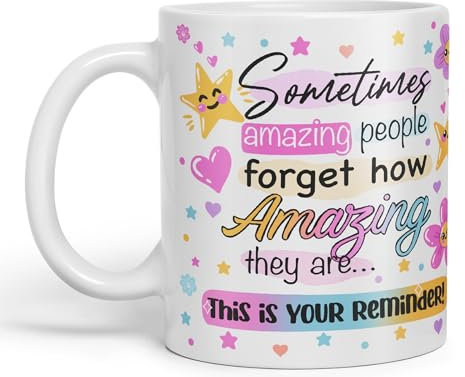 Vixar Sometimes Amazing People Forgot... Coloured Ceramic Mug Cup Gift 330ml 11oz Work Office Tea Coffee Gift (White)