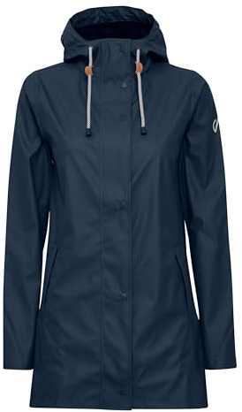 NORTH BEND NBTora Damen Regenjacke winddicht wasserdicht atmungsaktiv Outdoorjacke mit Kapuze Wassersäule 5000mm W-PRO Wetterschutzsystem, Größe:42, Farbe:Navy Blazer (2048)