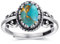 BONLAVIE Türkis Ring Verstellbare Vintage Offener Ringe für Frauen Oval Türkis Damen Ring Schmuck