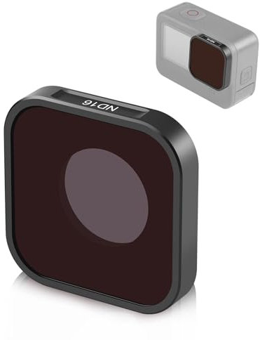 PULUZ Action-Kamera ND16 Objektivfilter für GoPro Hero 12/11/10/9, schwarz, mehrfach beschichtetes optisches HD-Glas/ultradünner Aluminiumrahmen