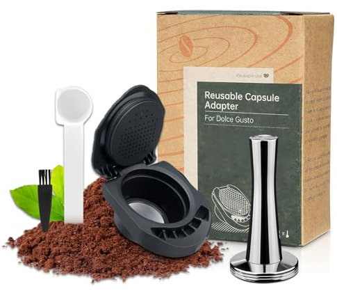FOXNSK Réutilisable Capsule Adaptateur pour Dolce Gusto, Rechargeable Café Capsule Adaptateur Café Gélules Convertisseur avec 41mm Altérer Compatible pour Piccolo XS/Génio S/GDE 305/EDG606.S