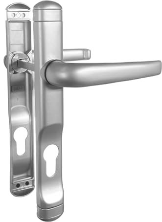 Sivenci - Juego de Manillas Para Exterior con Bocallave | Juego de Tirador con Bocallave Para Puerta | 225 x 29 x 48 mm | Color Plata