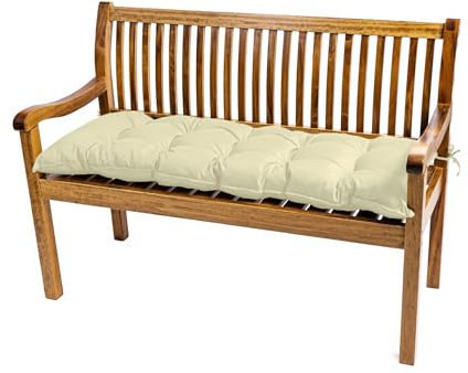 TexDeko® Garden Gartenbank-Auflage 120 x 40 x 8cm wasserabweisend UV - beständig mit Oeko-TEX Zertifikat gesteppt Bankpolster Bankkissen Polsterauflage Sitzpolster Bankauflage Sitzkissen (Sand)