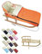 Kombi-Angebot Holz-Schlitten mit Rückenlehne & Zugseil + universaler Winterfußsack (108cm), auch geeignet für Babyschale, Kinderwagen, Buggy, aus Wolle Uni (orange)