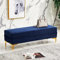 GXXINGIN Luxurious Storage Ottoman Bench,Velvet Upholstered Ottoman Footrest End Of Bed Bench With Storage,Modern Living Room Entryway Bench Shoe Changing Stool-Navy blue 60x40x40cm(24x16x16inch)