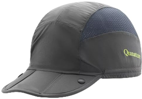 Qunature Berretto Sportivo Pieghevole, Cappellino con Visiera Traspirante | Protezione Solare, Berretto da Baseball, Cappello Regolable, Adatto per Ciclismo Escursione Pesca Corsa, Uomo Donna