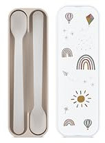 Mepal - Cuillère pour Bébé Mio, Cuillère d'Alimentation pour Nourrisson à Long Manche, Cuillère pour Diversification Alimentaire, Ustensiles pour Bébé, Set de 2, Sunshine et Rainbow