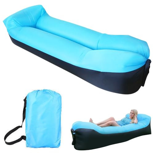 Yuragim Aufblasbares Sofa, 230 × 70cm Aufblasbare Couch Camping Sofa, Tragbares Wasserdichtes Aufblasbare mit Tragetasche, Aufblasbar Luft Sofa Couch Air Lounger für Strandparties Camping Schwimmbad