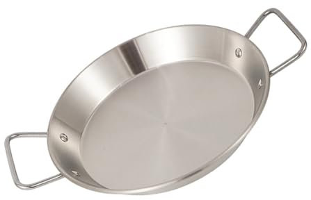 Agashi Binaural Frying Pan Griddle Pan Grill Topper Pan Inductpans Vegetable Grill Pan BBQ Grill Pan Non-Stick Paella Pan Stainless Steel