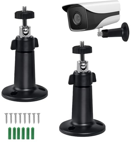 Wandhalterung Kamera Verstellbare Kamerahalterung, Mini Sicherheitskamera Halterung Wand Outdoor 360 Degree Wird Zu üBerwachen mit Schrauben für Drinnen und Draußen Kamerahalter, 2 Stück, Schwarz