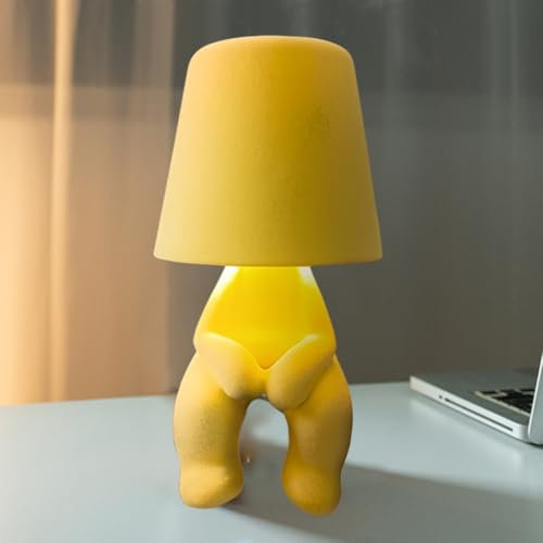 Umikk Nachttischlampe mit Touch Steuerung, Kreative Thinker Statue Dekorative LED Tischlampe, 3 Helligkeitsstufen Wiederaufladbares Nachtlicht, Moderne Home Office Regal Dekoration (Stil 4)