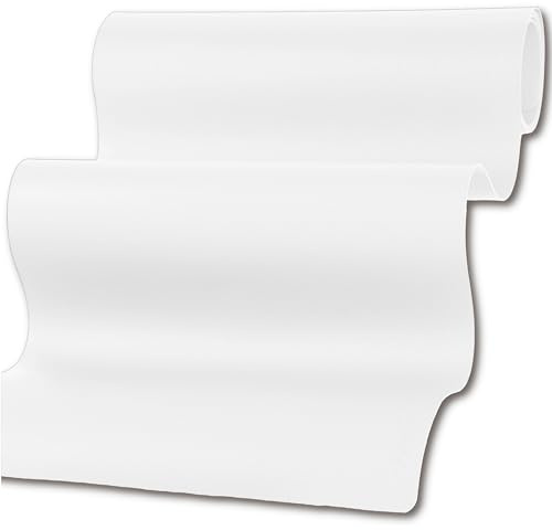 Mahewa®️ Premium Tischläufer aus Leder-Imitat - aus Kunstleder abwaschbar und wasserdicht - Tischband in Lederoptik (Eckig, 135x30, Weiß)
