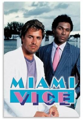 TEWRGEU Miami Vice Poster, Wandkunst, Leinwand, ästhetisches Cover, Poster, Vintage-Gemälde für Zimmer, 30 x 45 cm, ungerahmter Stil
