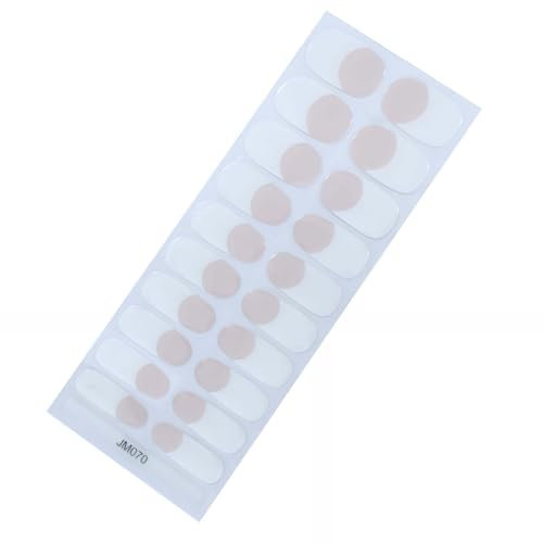 Semi Cure Gel Nail Strips 20 Pieces Gel Nail Pads White Classic French Stickers Requires UV Light Salon Quality and Long Lasting