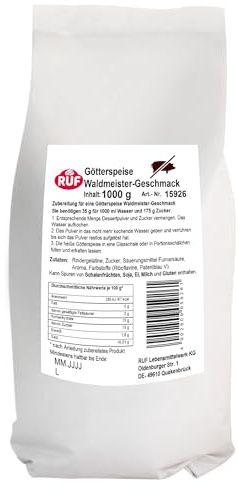 RUF Götterspeise Rindergelatine Waldmeister, Wackelpudding grün ohne Schweinegelatine mit Waldmeister Geschmack, Götterspeise Pulver Gelatine Rind, 1 x 1000g