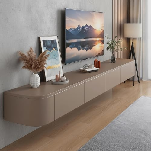 YINXSLO Tv Lowboard Hängend mit Schublade für Wohnzimmer | Modern Tv Board Hängend, Kiefernholz Tv Schrank mit Großzügigem Stauraum für Wohnzimmer und Schlafzimmer