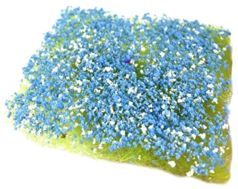 harayaa Statisches Grasnestmodell, Kunstrasen-Geländemodell-Simulationsrasen für Eisenbahn, Blau Weiß