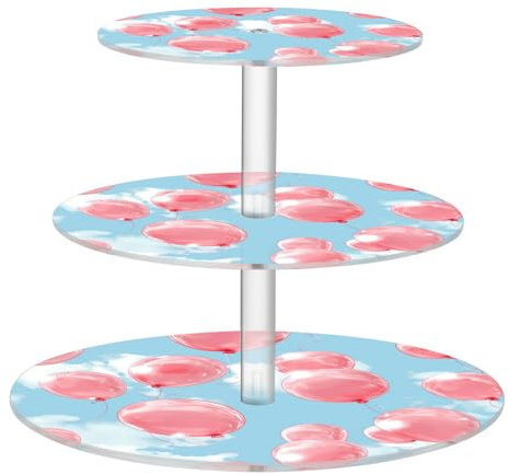 Blush Balloons Floating in The Light Blue Transparent Acrylic Tray Waterproof Three-Layer Circulars Display Stand Bathroom