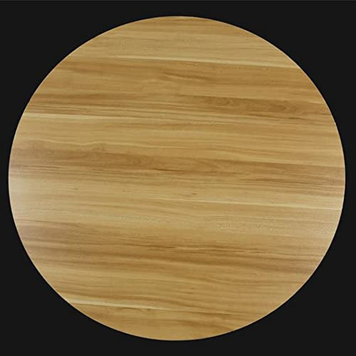 Lazy Susan Drehteller aus Holz, 120 cm, robust, drehbar, Servierplatte, runde Tischplatte, helles Walnussholz-Finish, 100 cm Größe