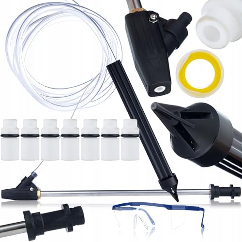 Rosfix KIT SABBIATURA - Ricambio per idropulitrice Kärcher K2-K7 | 7 ugelli, 160 bar, 10 l/min | iniettore con tubo e occhiali protettivi | Accessori per sabbiatura a umido