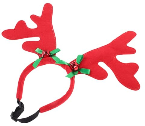 Toyvian Serre-tête De Noël pour Chien Et Chat De Cerf Rouge Réglable Et Confortable pour Fêtes Photos