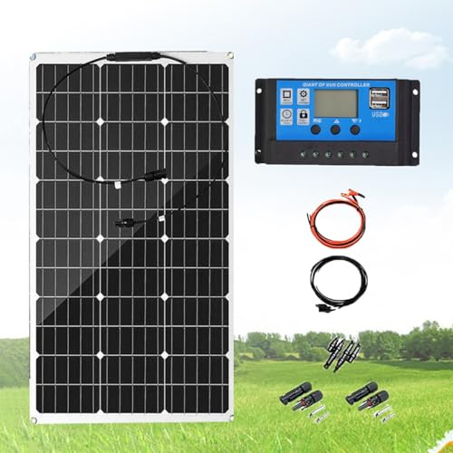 EpyGnom Placa Solar Flexibles Fotovoltaica Monocristalina Controlador Solar 40A para Autocaravana para Barcos Remolques Autocaravana Camper Caravana Batería y Superficies Irregulares 1 * 300W