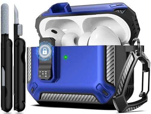 RFUNGUANGO AirPods Pro 3 Hülle Hartschale Reinigungsset, Blau