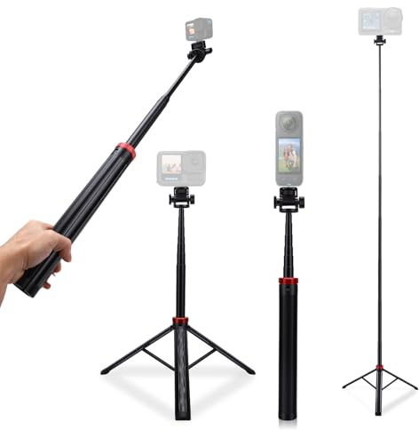 205cm Handy Selfie Stick & Stativ,3 in 1 Aluminium Alloy Selfie Stick,360° Verstellbar,Faltbar Selfie Stick für Aufhellblitze, Kompaktkameras und Handyhalterungen