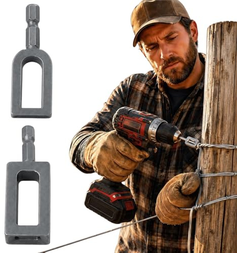 QUNZIDRESS Wire Twister Tool for Drill with 1/4in Hex Shank Rebar, Wire Nut Twister, Multifunctional Iron Wire Twister/Knotter, Winding Tool & Twisting Sleeve, Universal Drill for Construction & Fence