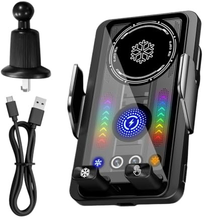 Wireless Car Charger Holder Automatic Clamp Mount with Cooling and