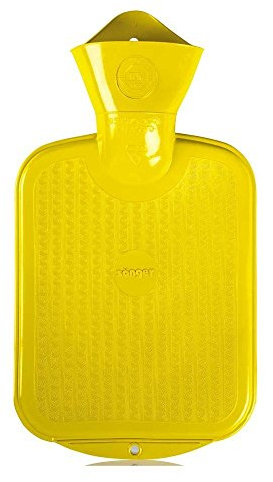 Classic 0.8 Litre Yellow Rubber Hot Water Bottle Heat Therapy for Children and Kids by Sanger