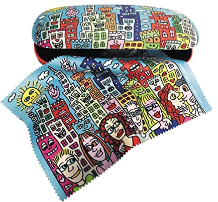 Fridolin Set Brillenetui und Brillenputztuch James Rizzi - Summer in The City