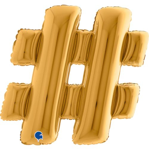40 Gold Brief Hashtag Ballon - Folienballon - Party Ballon