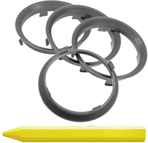 4X Zentrierringe Silber 70,1 mm x 66,6 mm + 1x Reifen Kreide Fett Stift