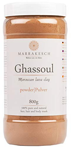 MARRAKESCH Ghassoul Lavaerde Pulver 800g | Original Marokkanische Tonerde als Gesichtsmaske für Gesichtsreinigung | Natürliches Peeling für Gesicht Haut und Haare | Wascherde als Körperpflege