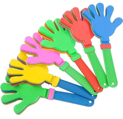 10 Pcs 11 Inch Hand Clappers Noisemaker Noise Maker Colorful Large Noisemaker Plastic Clapper Noisemaker for Basketball Footbal Sporting Events Festival Birthday Cheers Supplies for Kids 3+