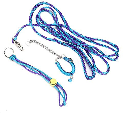Hamstergeschirr, Einstellbare Eichhörnchengeschirr Leine Kleintier Outdoor Walking Training Führleine für Haustier Zwerg Hamster Gerbil Ratte Maus[Blau + Lila] Halsbänder