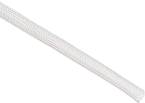 sourcing map Gaine Isolation Tresse 16.4Pied-5mm Haute Température Fibre Verre Manchon Blanc