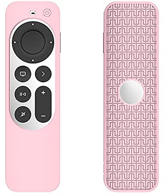 FTRONGRT Funda para Apple TV 4K 2021, Ultrafino y Ligero, Anti-Caída, Anti Choques, Funda Protectora de Silicona Suave Adecuada para el Mando a Distancia Apple TV 4K 2021.Rosa