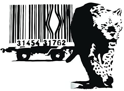 ArtHome Decor Wandaufkleber, Motiv: Banksy Leopard / Barcode
