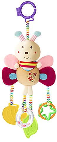 Baby Kinderwagen Spielzeug, Babyschale Spielzeug mit Glöckchen, Activity Spirale Kinderwagen Spielzeug Rassel-Figuren zum Aufhängen für Bettchen, Wiege oder Autositz, Lernspielzeug für Kleinkinder