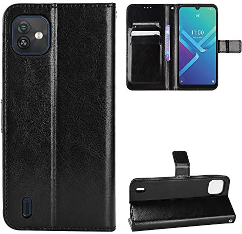BellaCase Wiko Y82 Coque [Étui Portefeuille] [Fonction Support] [Slots pour Cartes] [Couverture à Rabat Magnétique] Compatible avec Le Smartphone Wiko Y82(Noir)
