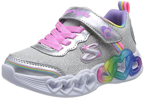 Skechers 303751l Smlt Sneaker, Silbernes Netzgewebe mit Mehreren Zierteilen, 30 EU