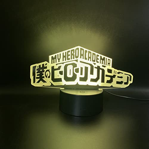 Wolostore LED Lampe Anime Manga My Hero Academia Farbwechsel USB Nachtlicht und Dekoration Hilfe Nacht Schlaf Geschenk
