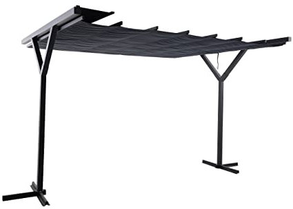 Primaster Raffpavillon Easy 3x3,6m Pavillon anthrazit Sonnenschutz Gartenzelt